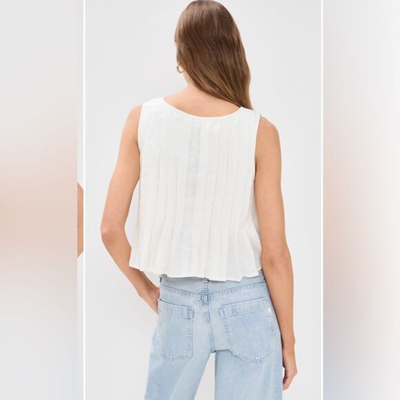 NWT VRG GRL Valeria Linen Top White - Picture 11 of 16